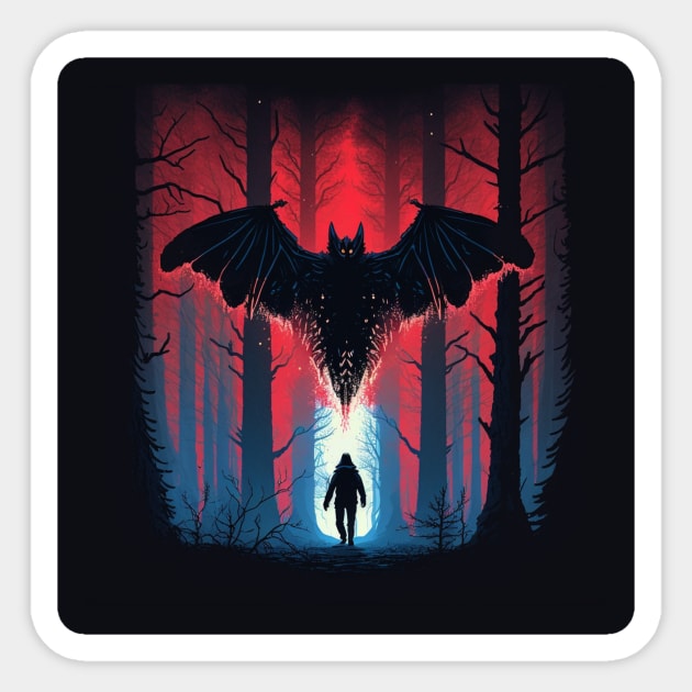 Mothman on the Prowl Sticker by Star Scrunch